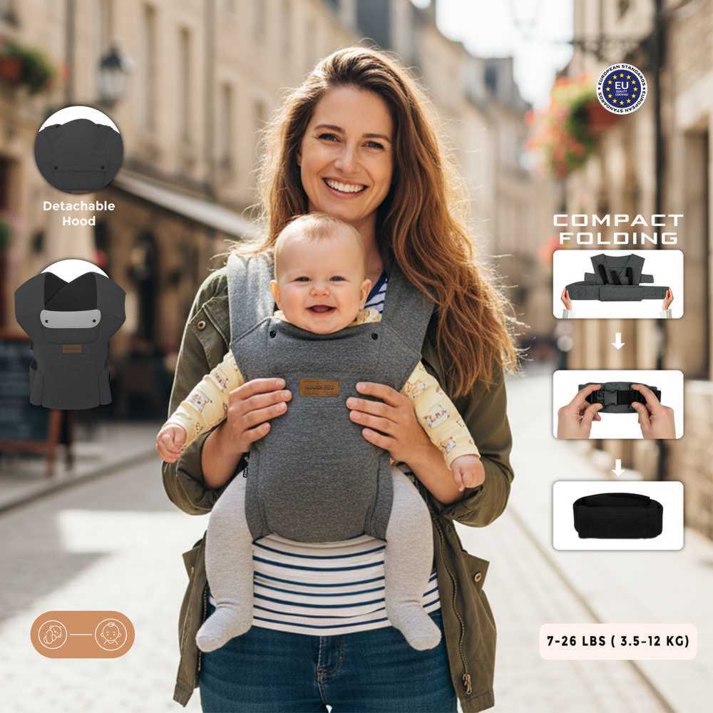 Neobreez - Zavii Convertible Baby Carrier, Newborn-Toddler - Grey