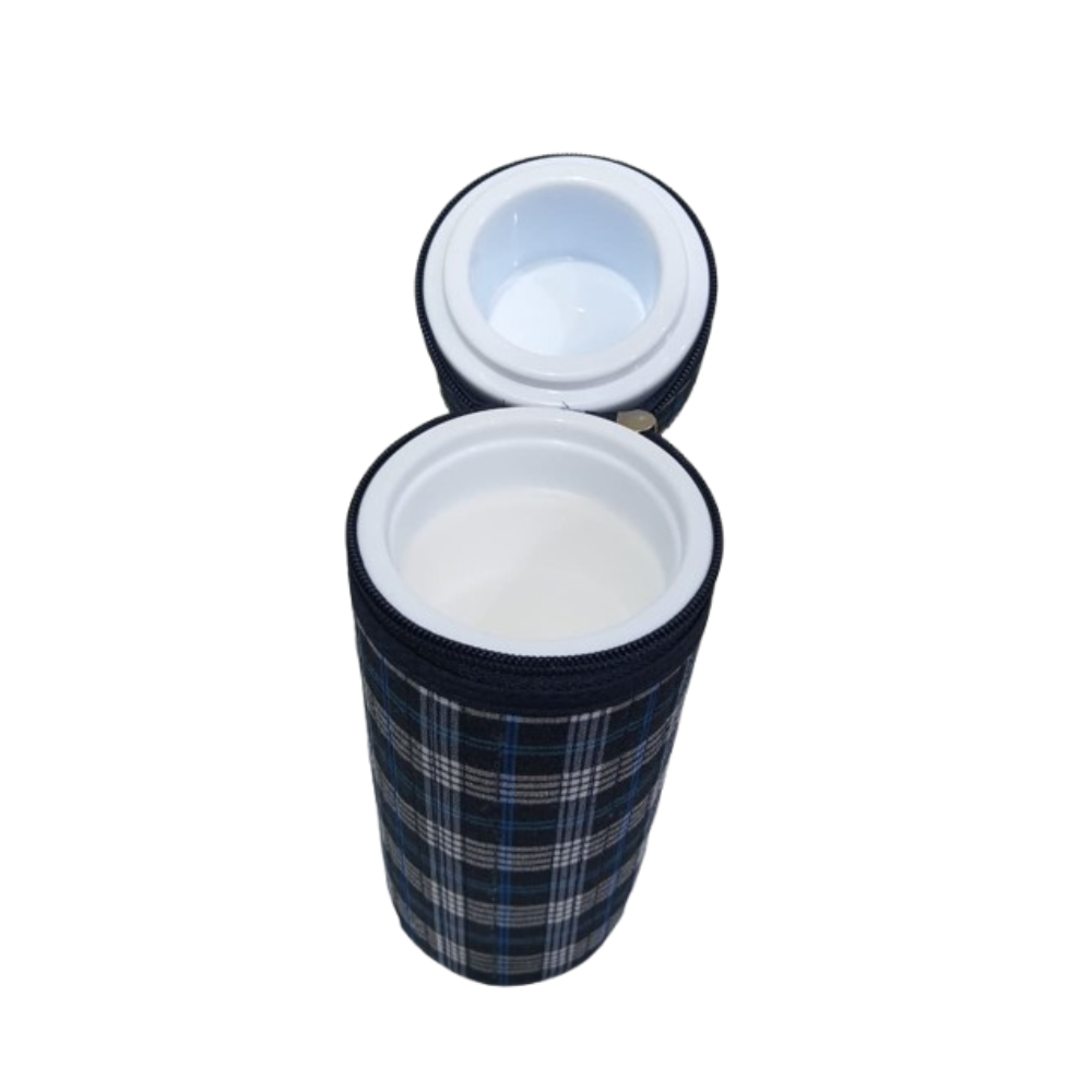 Cuddle & Cloud Checkered Thermal Baby Bottle Warmer - Blue/Black