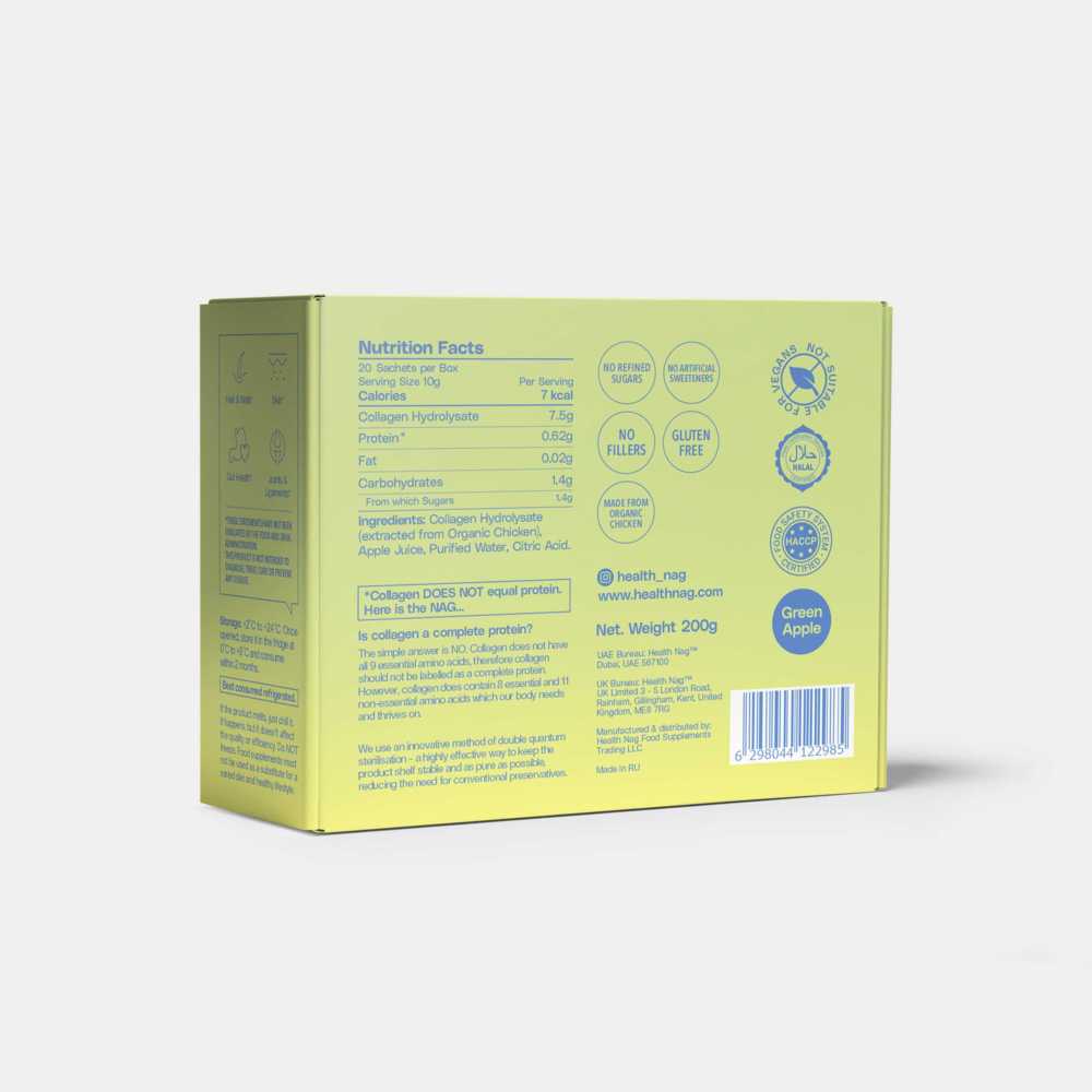 Health Nag - Bioactive Collagen Jelly On-the-go - Green Apple - 20 Sachets