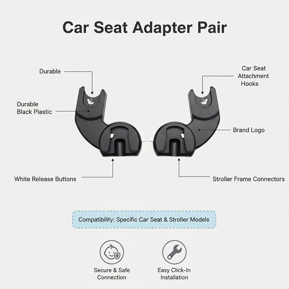 Bugaboo Dragonfly Car Seat Adapters - Black - 2 Pc Set