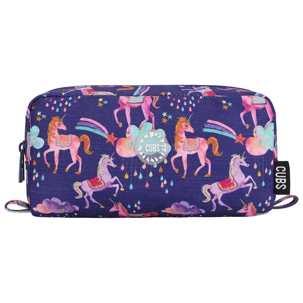 Cubs - Shiny Fabric Pencil Case - Navy