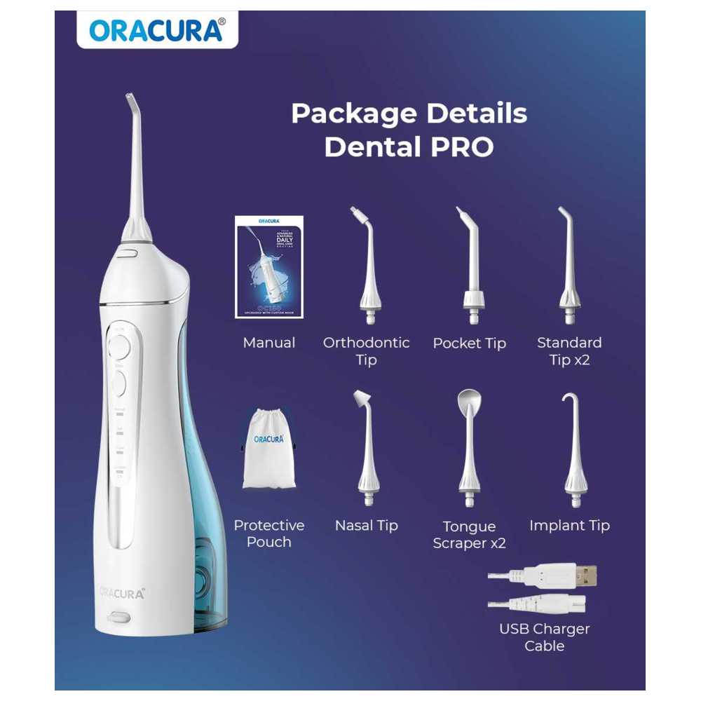 أوراكورا - جهاز تنظيف الأسنان بالماء OC200 Dental Pro Smart Plus - أبيض