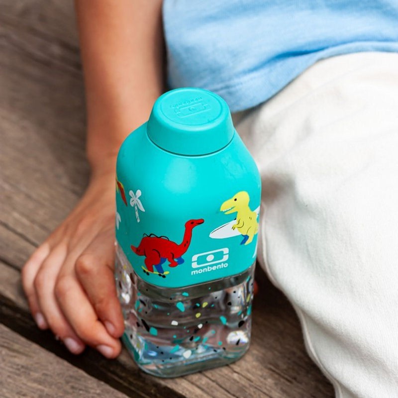 Monbento - Positive S Kids Water Bottle - Blue Dino - 330ml
