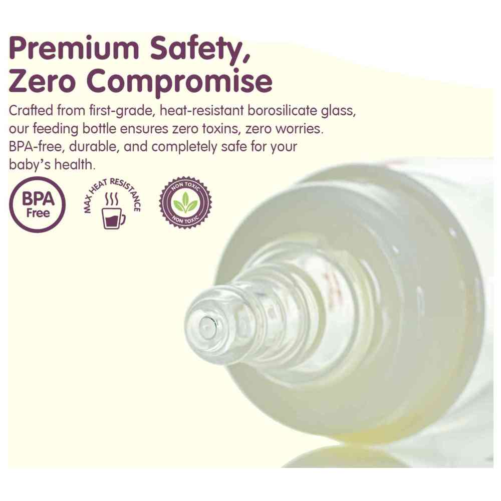 Babe - Glass Baby Feeding Bottle - 50 ml