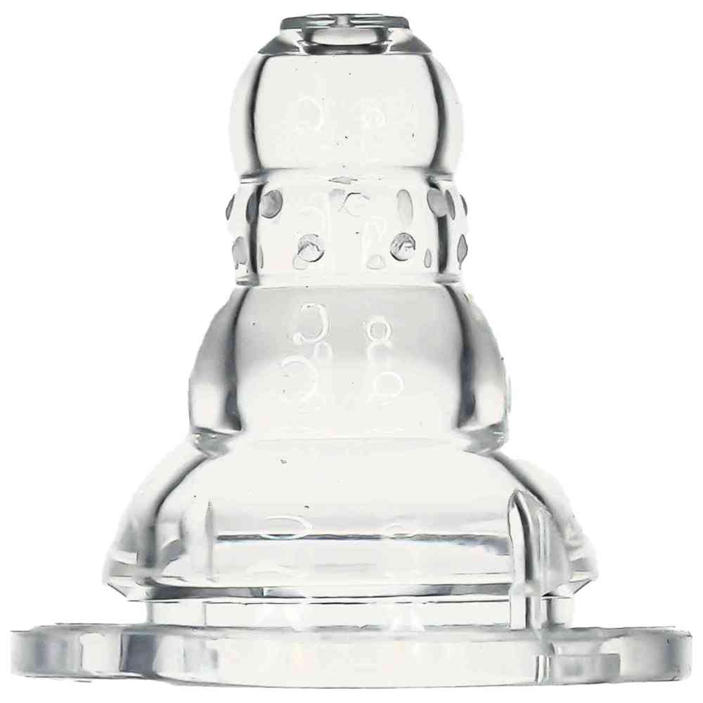 Babe - Silicone Baby Bottle Nipple - Fast Flow - Clear