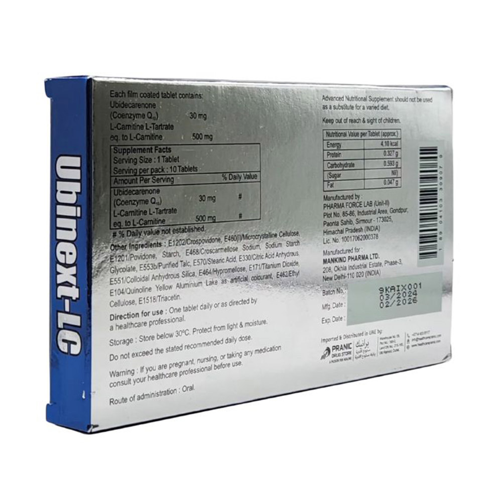 Mankind - Ubinext-LC Tablets - 10 Pcs