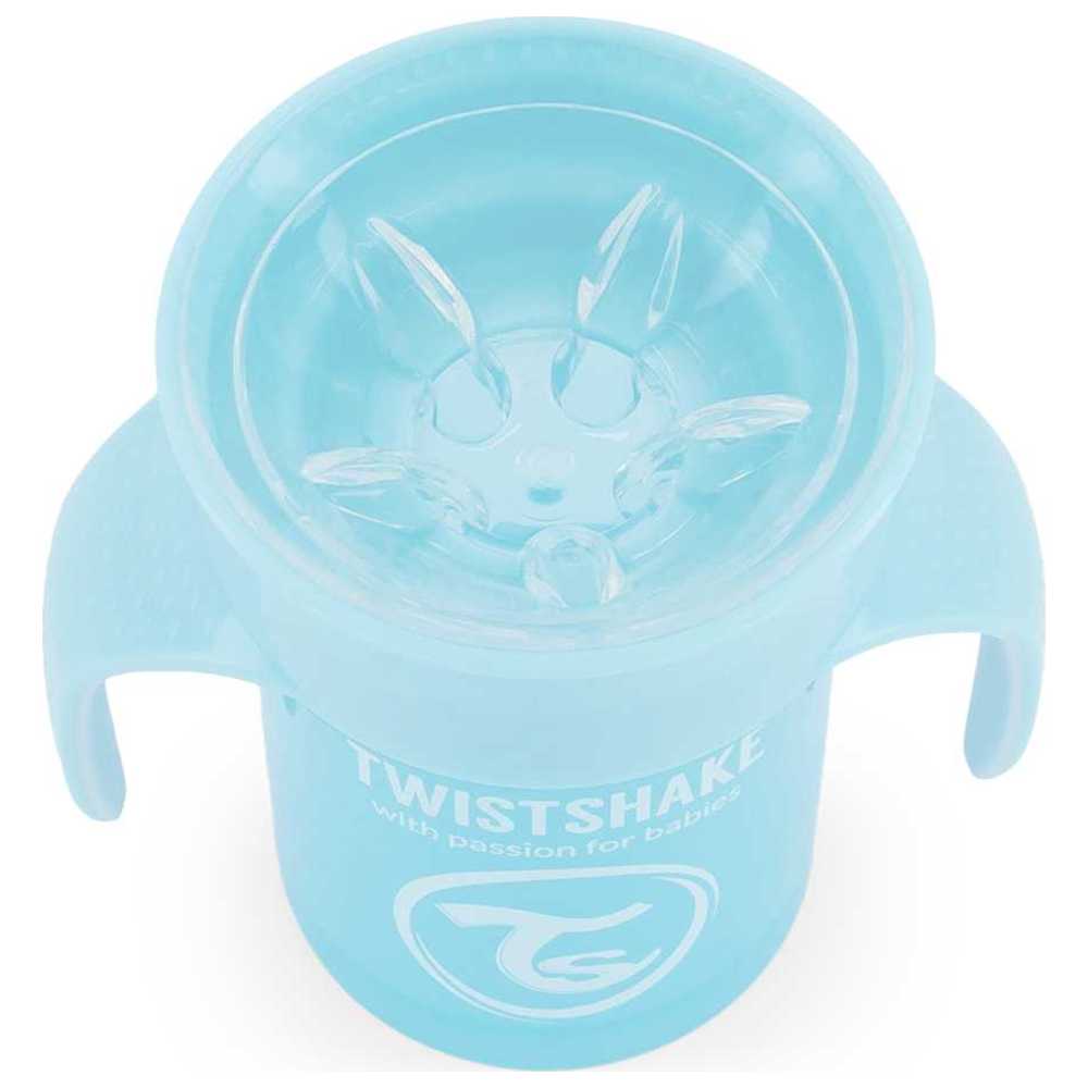 تويستشيك - كوب شرب للأطفال مع قشة - أزرق باستيل - 360 مل