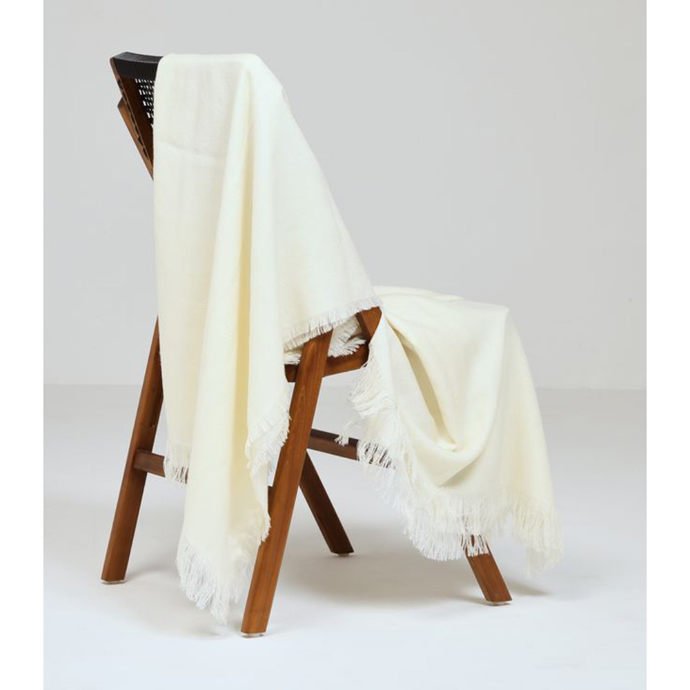 Kasiemobi - 100% Merino Woollen Throw - Natural Beige