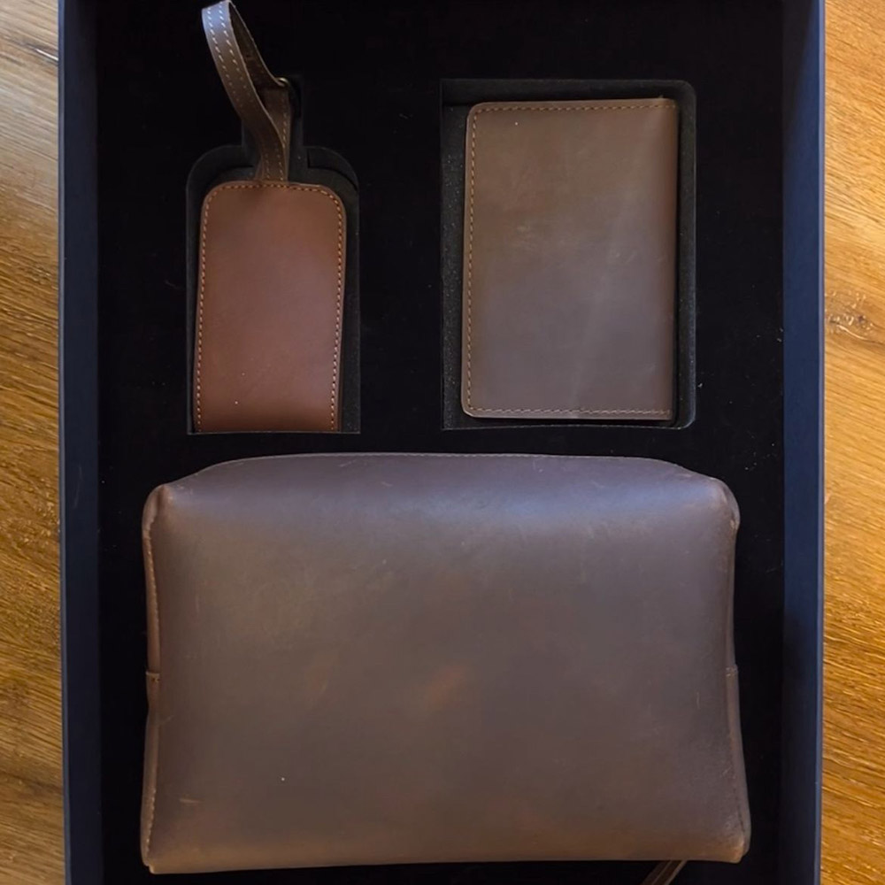 Tohfa Luxe - Premium Leather Gift Set - The Brown Voyage - 3 Pcs