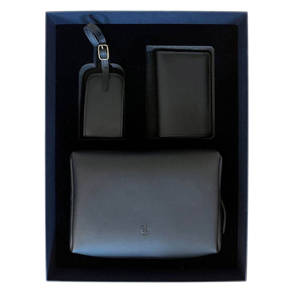 Tohfa Luxe - Premium Leather Gift Set - The Black Voyage - 3 Pcs