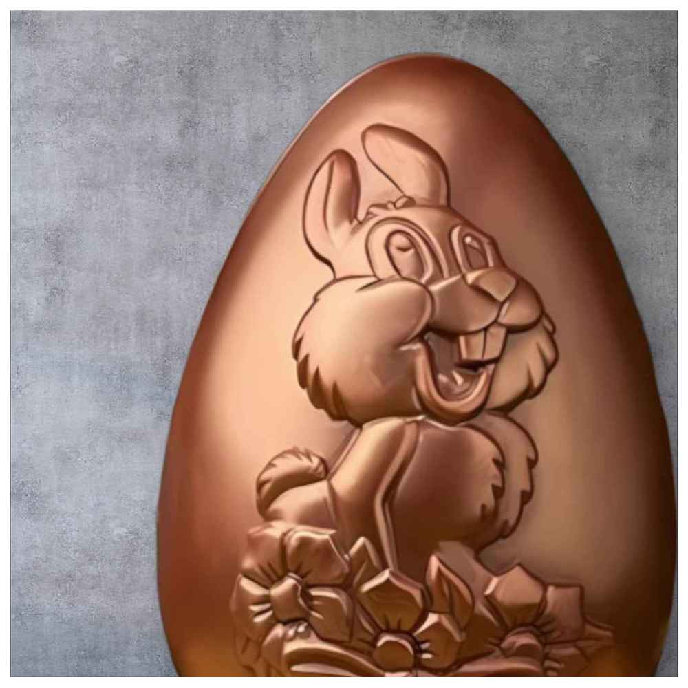 Kiam - Premium Bunny Embossed Chocolate Egg - 15 cm