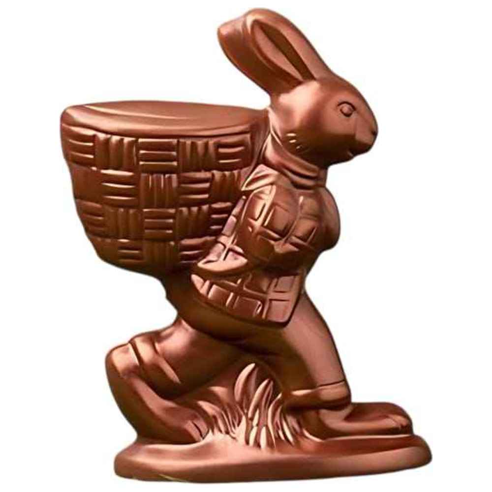 Kiam - Premium Chocolate Walking Rabbit With Basket - 14cm