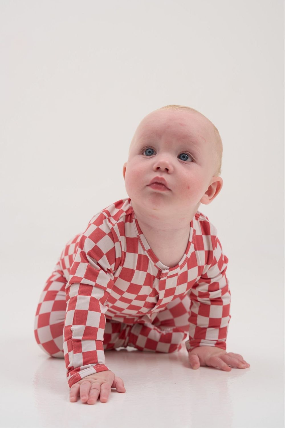 Bumbabae - Checker Magnetic Sleepsuit - Red