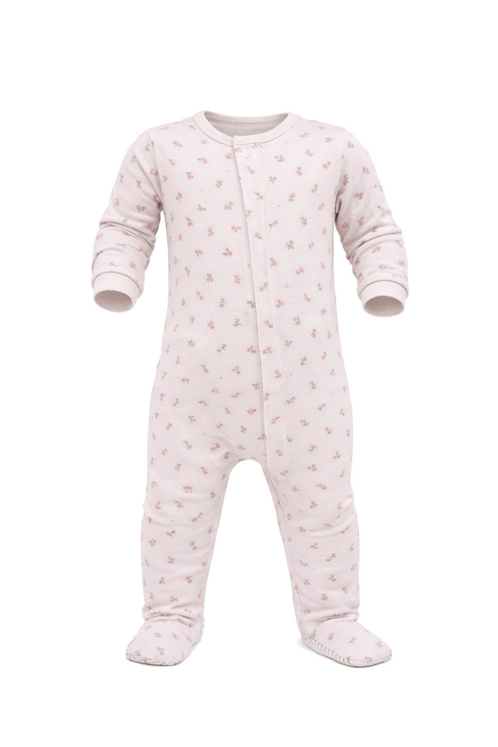 Bumbabae - Garden Spray Pointelle Magnetic Sleepsuit - Pink