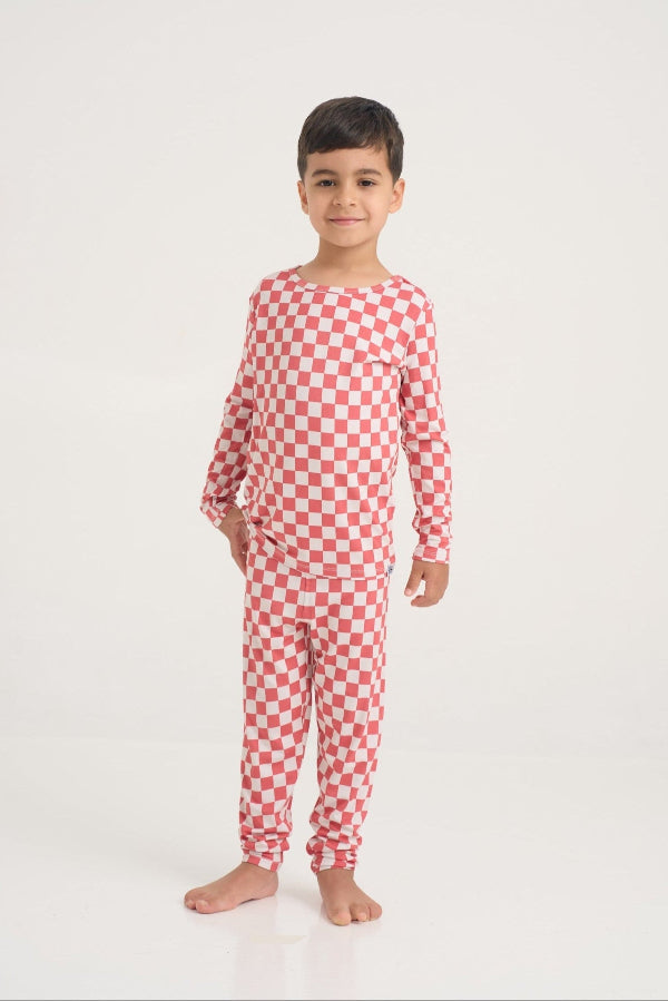 Bumbabae - 2pc-Set - Checker Pajama Set - Red