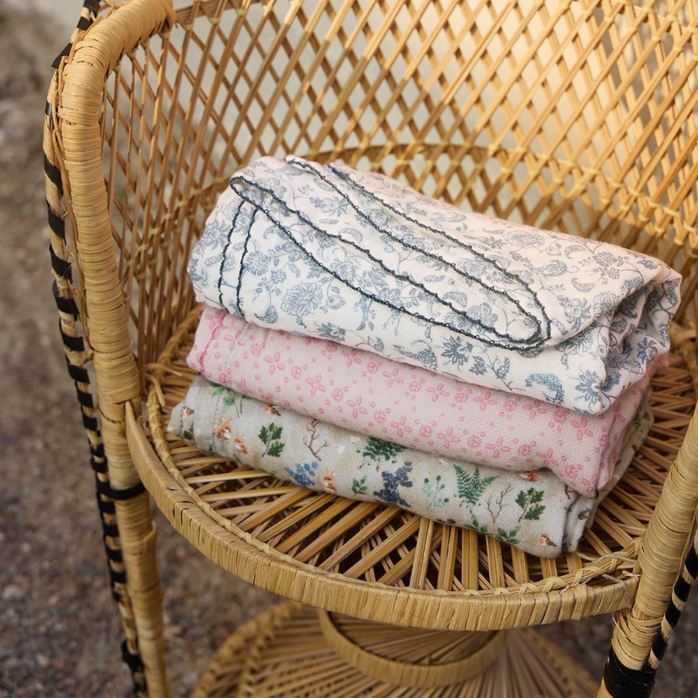 تفاصيل إيلودي - بطانية أطفال من قماش الموسلين المصنوع من الخيزران - غابة القصص الخيالية