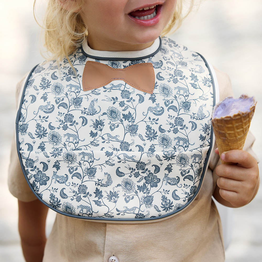 Elodie Details Baby Dry Bib - Garden Leo Toile Bow