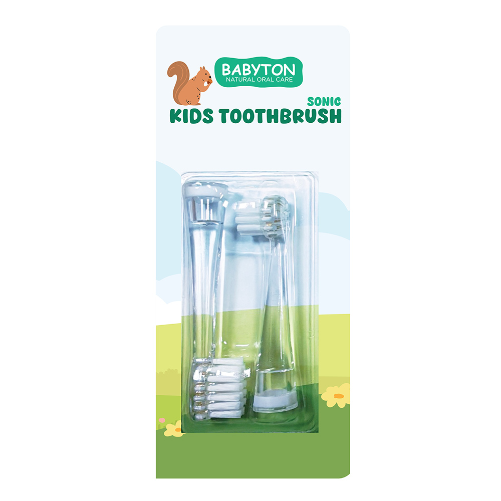 بيبيتون - فرشاة أسنان سونيك للأطفال مع رأس بديل - قطعتين