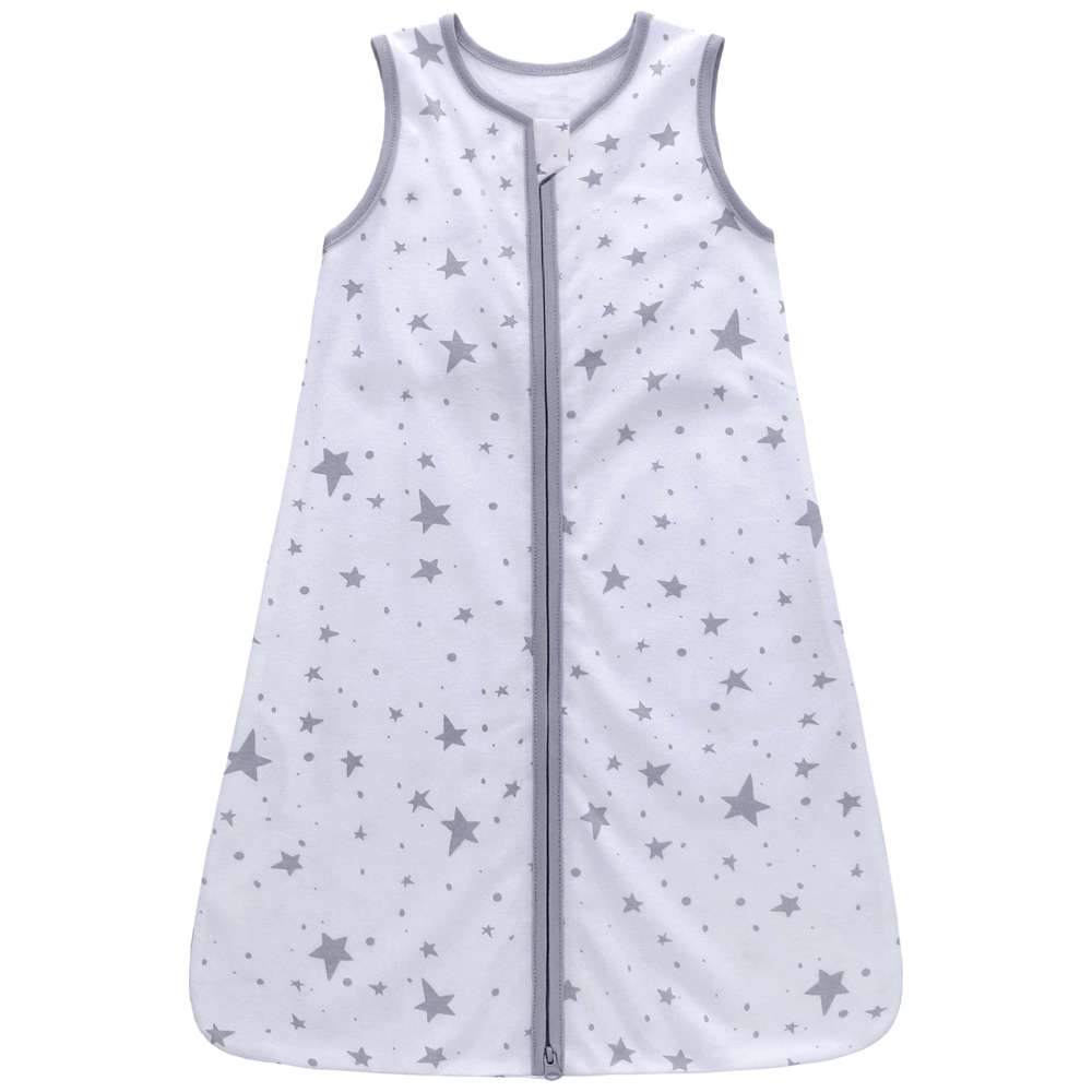 ميراكل بيبي - كيس نوم بدون أكمام بسحاب مصنوع من القطن بنسبة 100% - رمادي