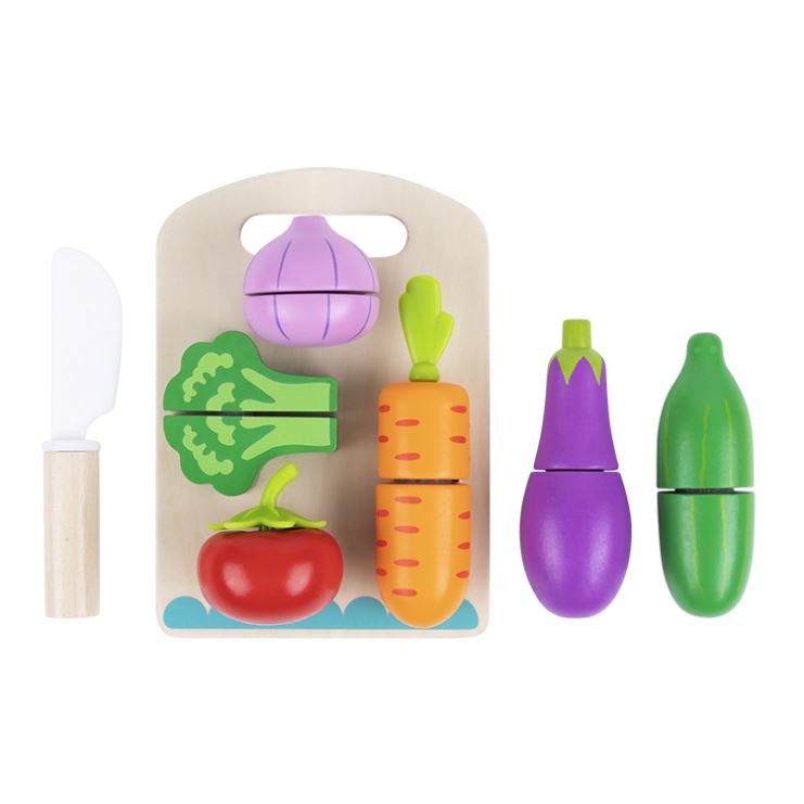 Tooky Toys Cutting Vegetables Pretend Playset - Multicolor - 16 Pcs