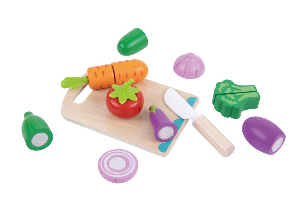 Tooky Toys Cutting Vegetables Pretend Playset - Multicolor - 16 Pcs