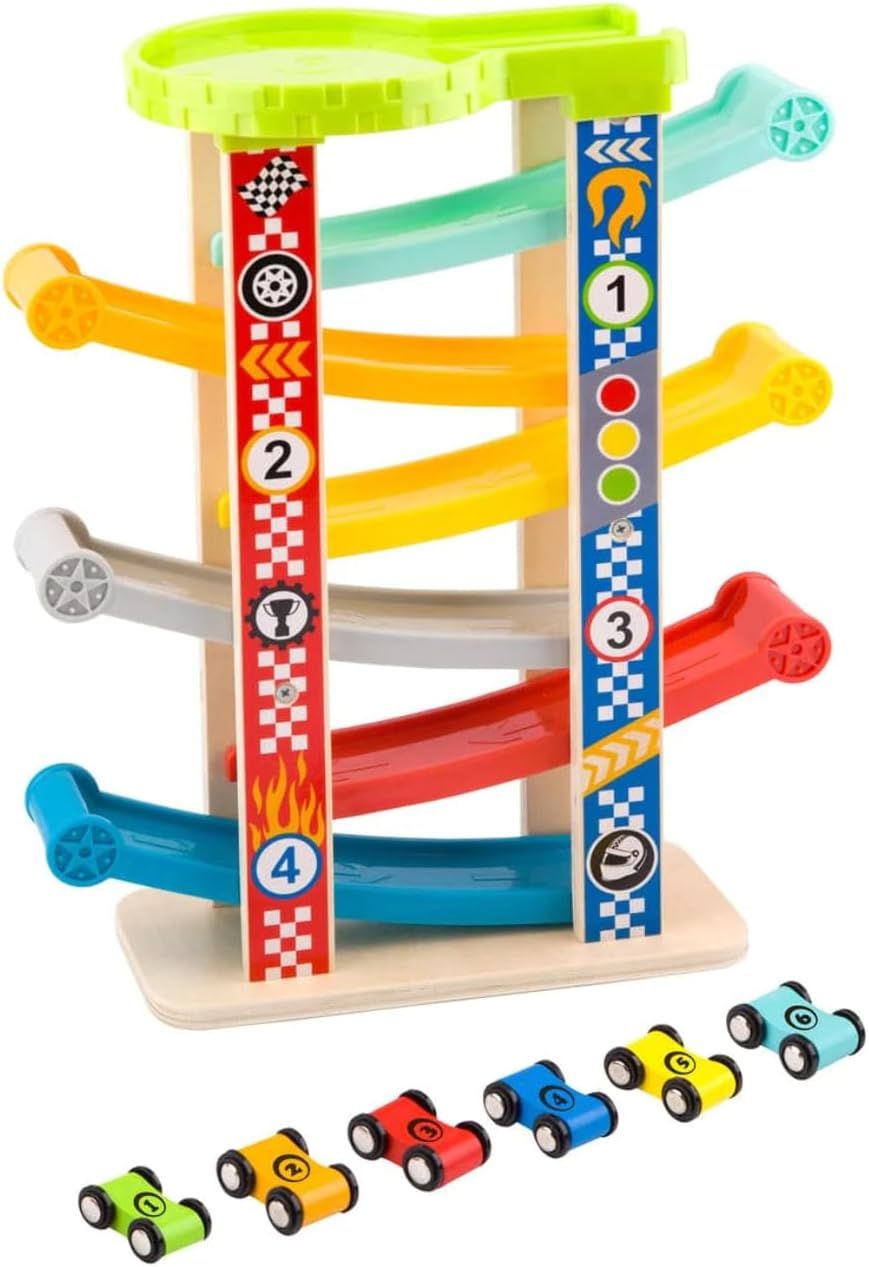 TookyToy Large Sliding Car Tower - MultiColor