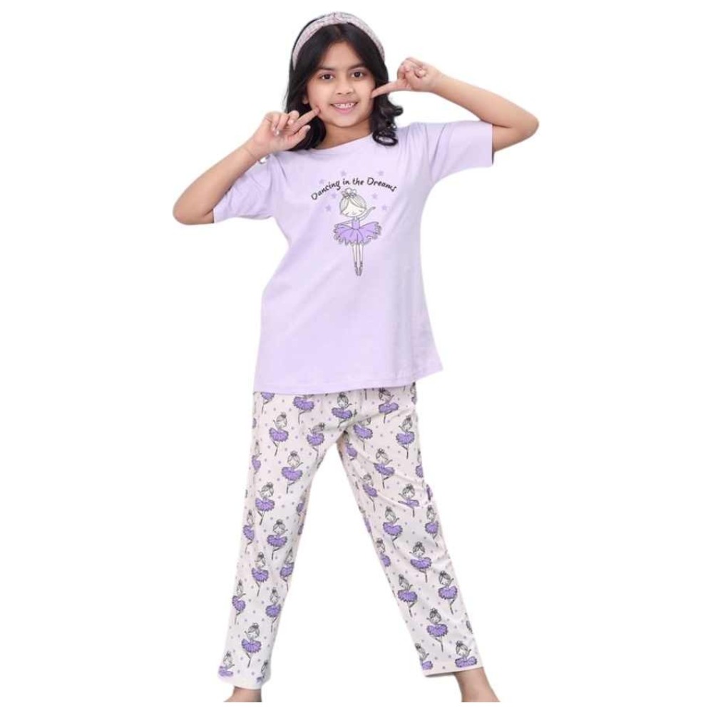 Artemea - 2pc-Set - Dancing Ballerina Print Girls Premium Pajama Set