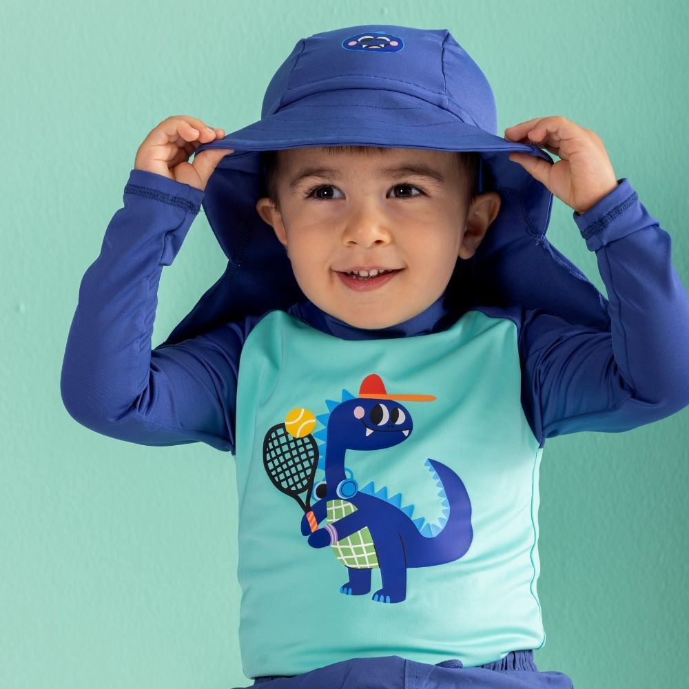 Daring Littles D-Rex Collection - Boy's UPF 50+ Long Sleeves Rashguard - Green