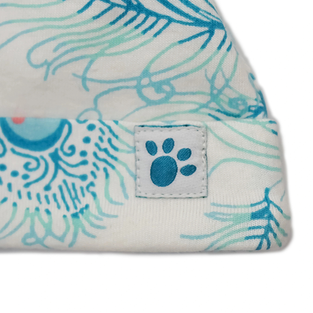 Lucy & Sam - Baby Peacock Tie Up Bandana Hat - White