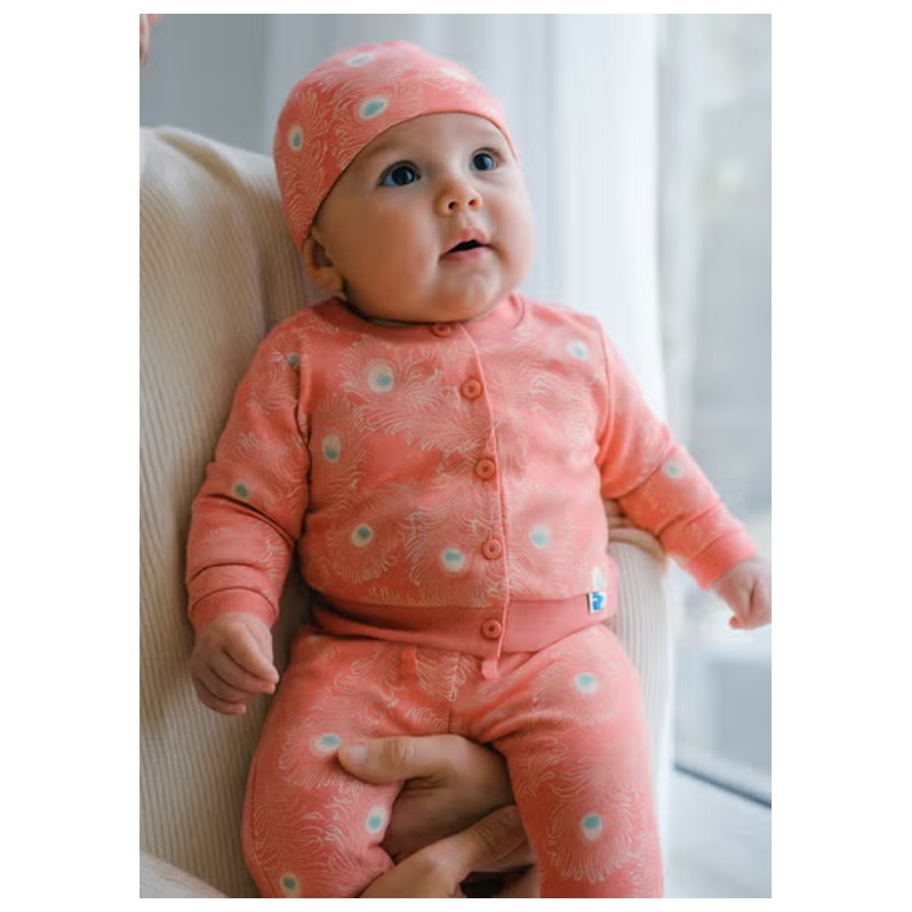 Lucy & Sam - Baby Girl's Peacock Cosy Hat - Pink