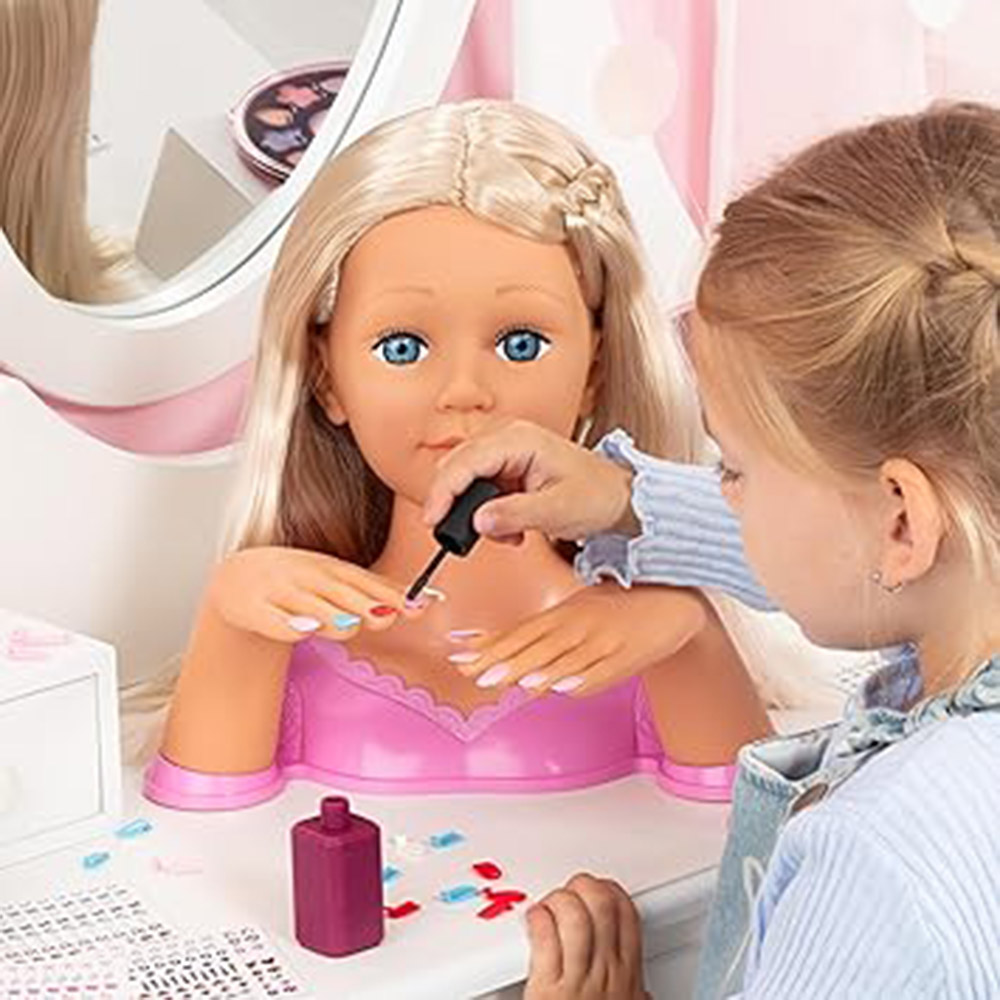 باير - رأس تصفيف الشعر شارلين ماجيك نيلز - 27 سم - مجموعة من 32 قطعة