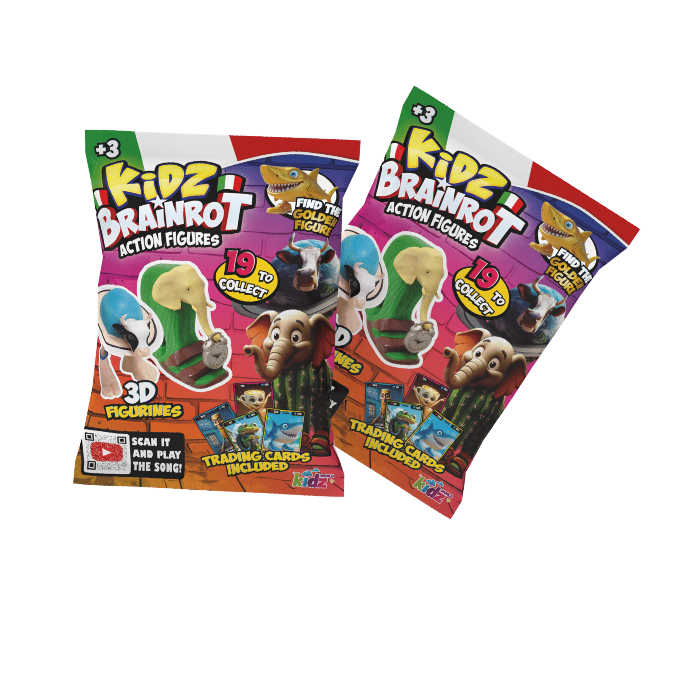 Kidz Brainrot - Italian Mystery Bag With 5-inch Figurines + 3 Cards