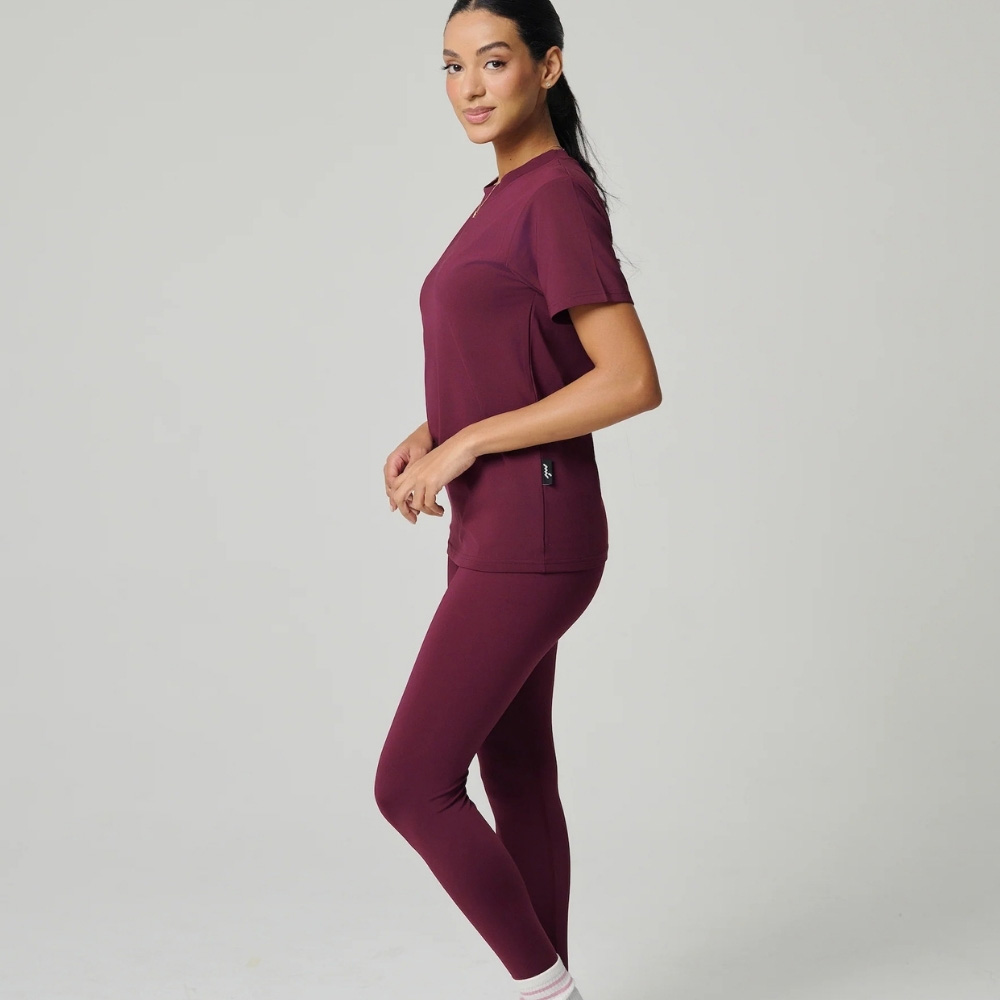 مولو - بنطال ضيق كلاسيكي نسائي - عنابي