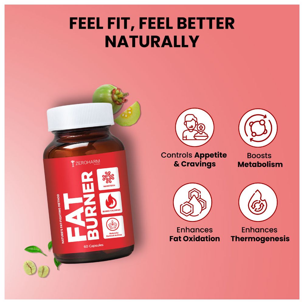 زيروهارم - كبسولات مكمل غذائي لحرق الدهون - 60 كبسولة