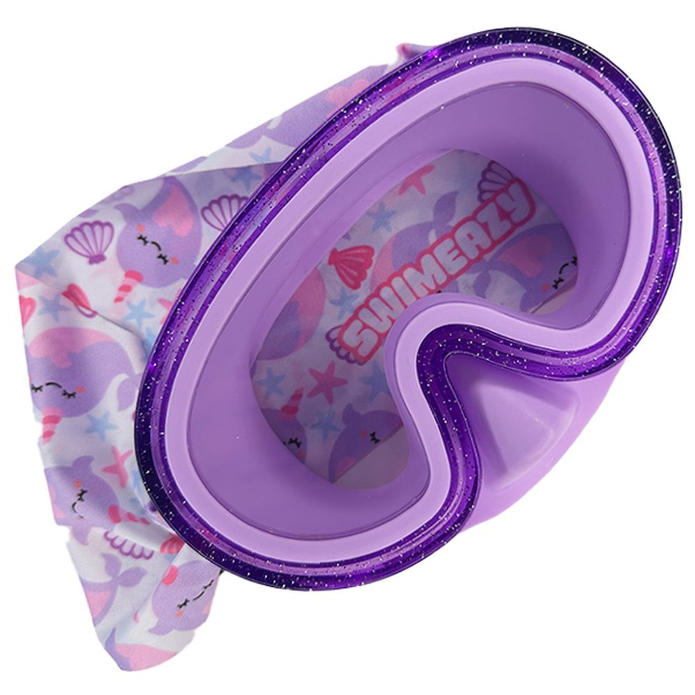 Swimeazy - Whaliboo Headband With Purple Glitter Frame Mask