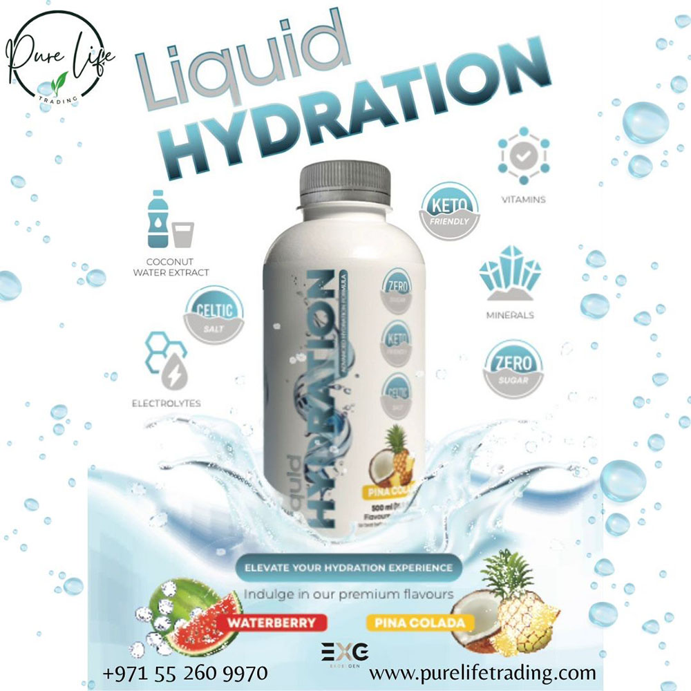 Excelgen - Liquid Hydration - Waterberry - 500 ml - Pack of 6