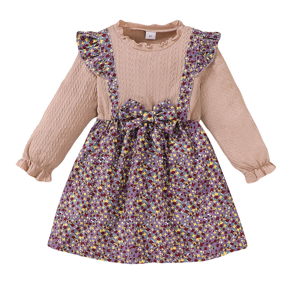 براونبارك - طقم فستان بأكمام طويلة بطبعة زهور