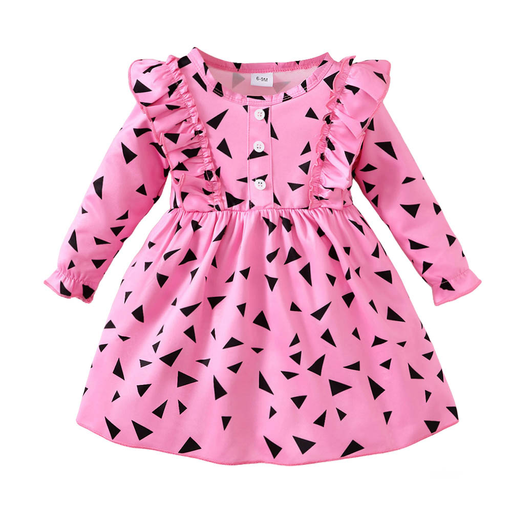 براونبارك - طقم فستان بأكمام طويلة بطبعة هندسية - زهري