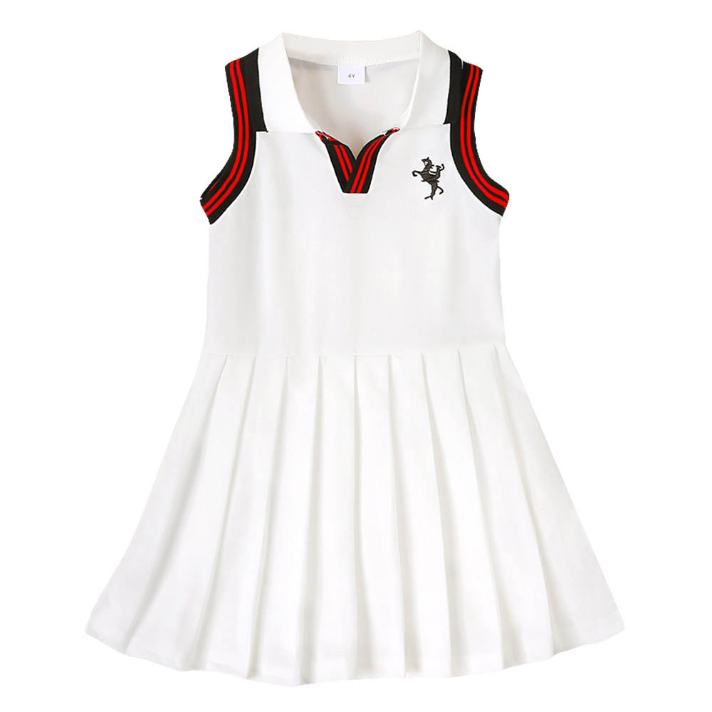 براونبارك - طقم فستان بدون أكمام بكسرات - أبيض