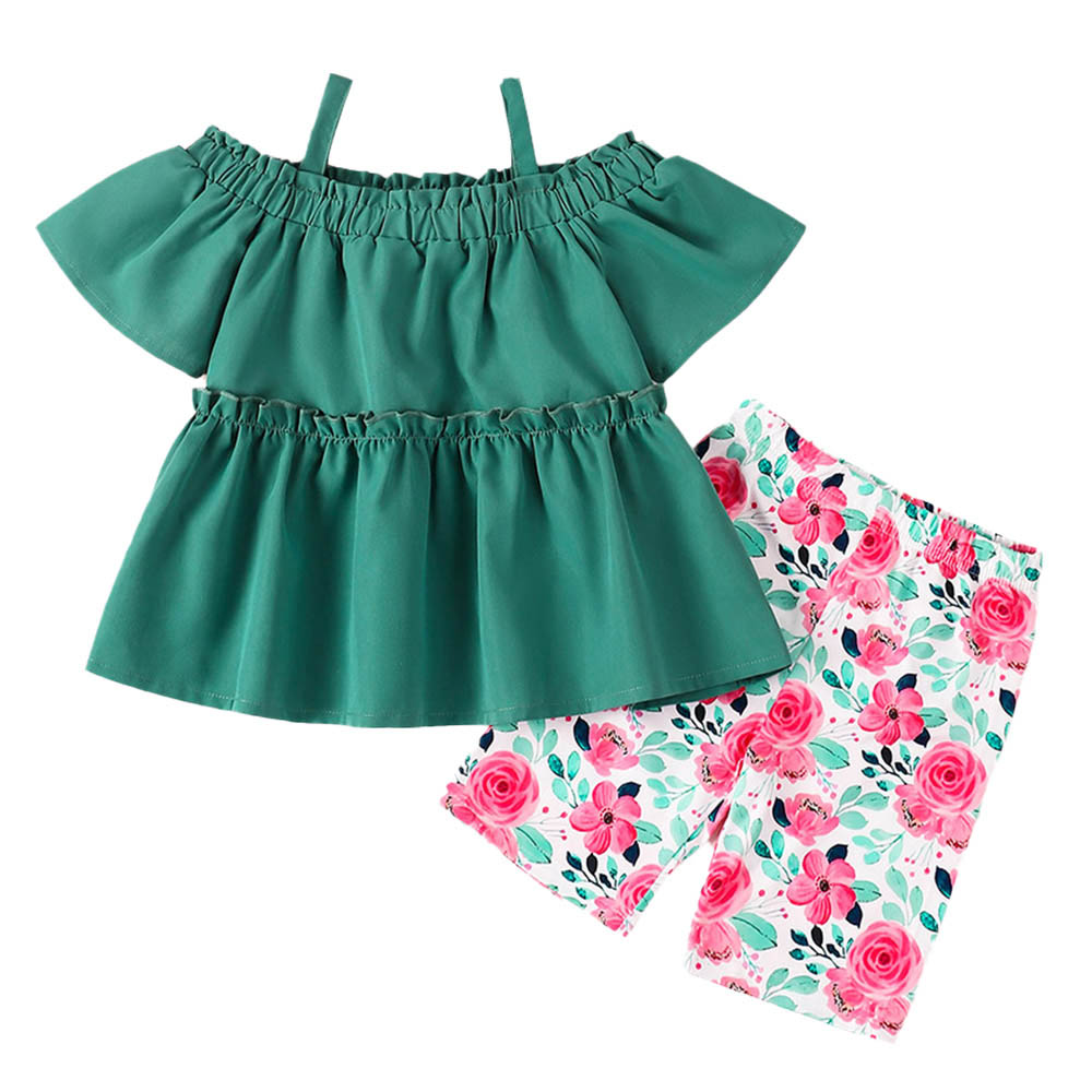 براونبارك - طقم بلوزة مكشوفة الكتفين وشورت - قطعتين