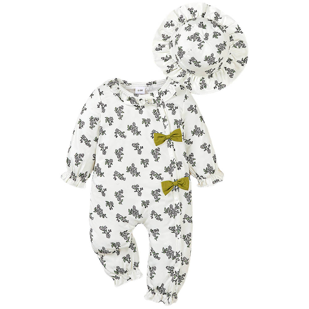 براونبارك - طقم تبان (بربتوز) وقبعة - أبيض - قطعتين