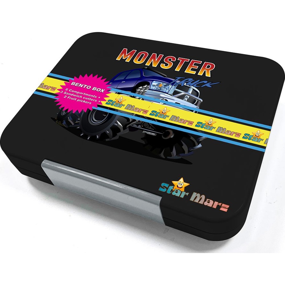 Starmarz - 6-Compartment Bento Glitter Lunch Box - Black