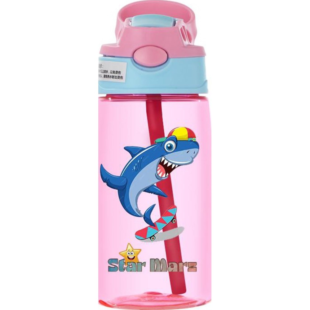 Starmarz - Girl's Anti-Leak Cartoon Design Sipper Water Bottle - Pink - 480 ml