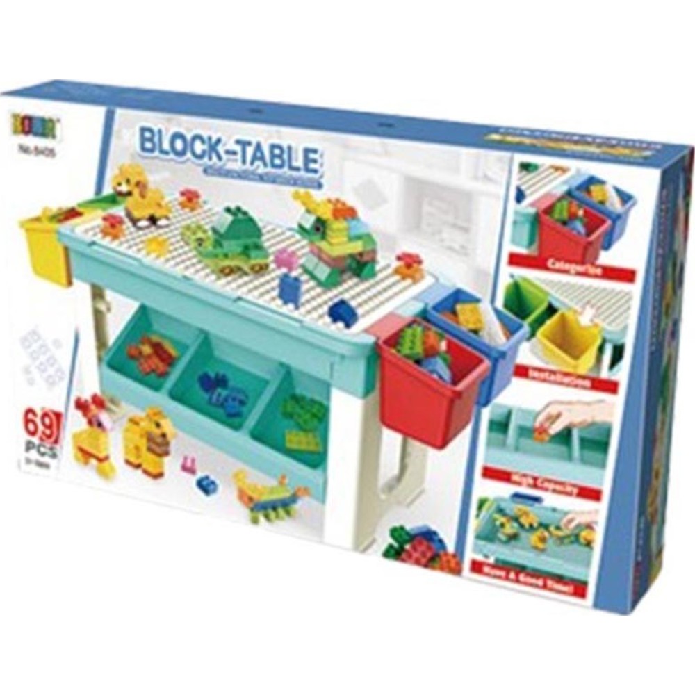 Kikibebe - Building Block Table - 69 Pc Set