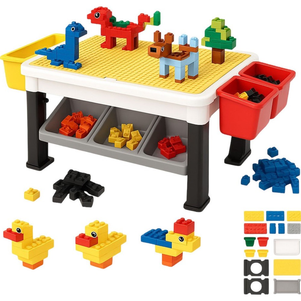 Kikibebe - Building Blocks Table - 300 Pc Set