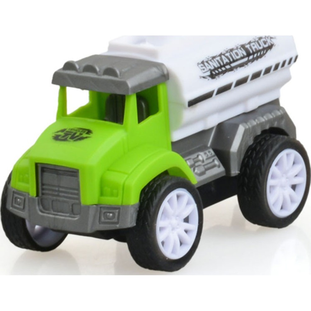 Kikibebe - Friction Truck With 3 Pull-Back Farmer Vehicles - Green