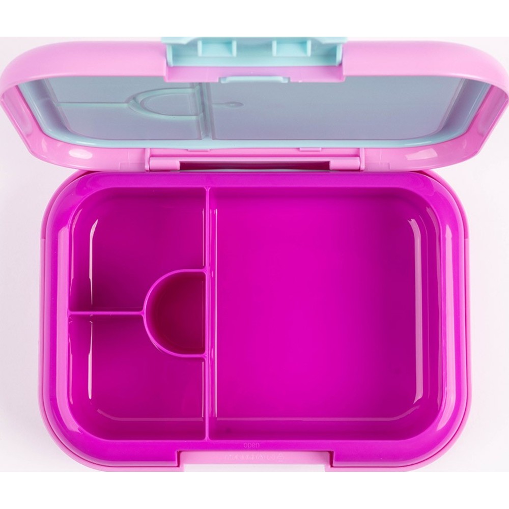 Cocobee - 4-Compartment Kitten Bento Lunch Box With Silicone Seal And Removable Tray - Pink - 765 ml