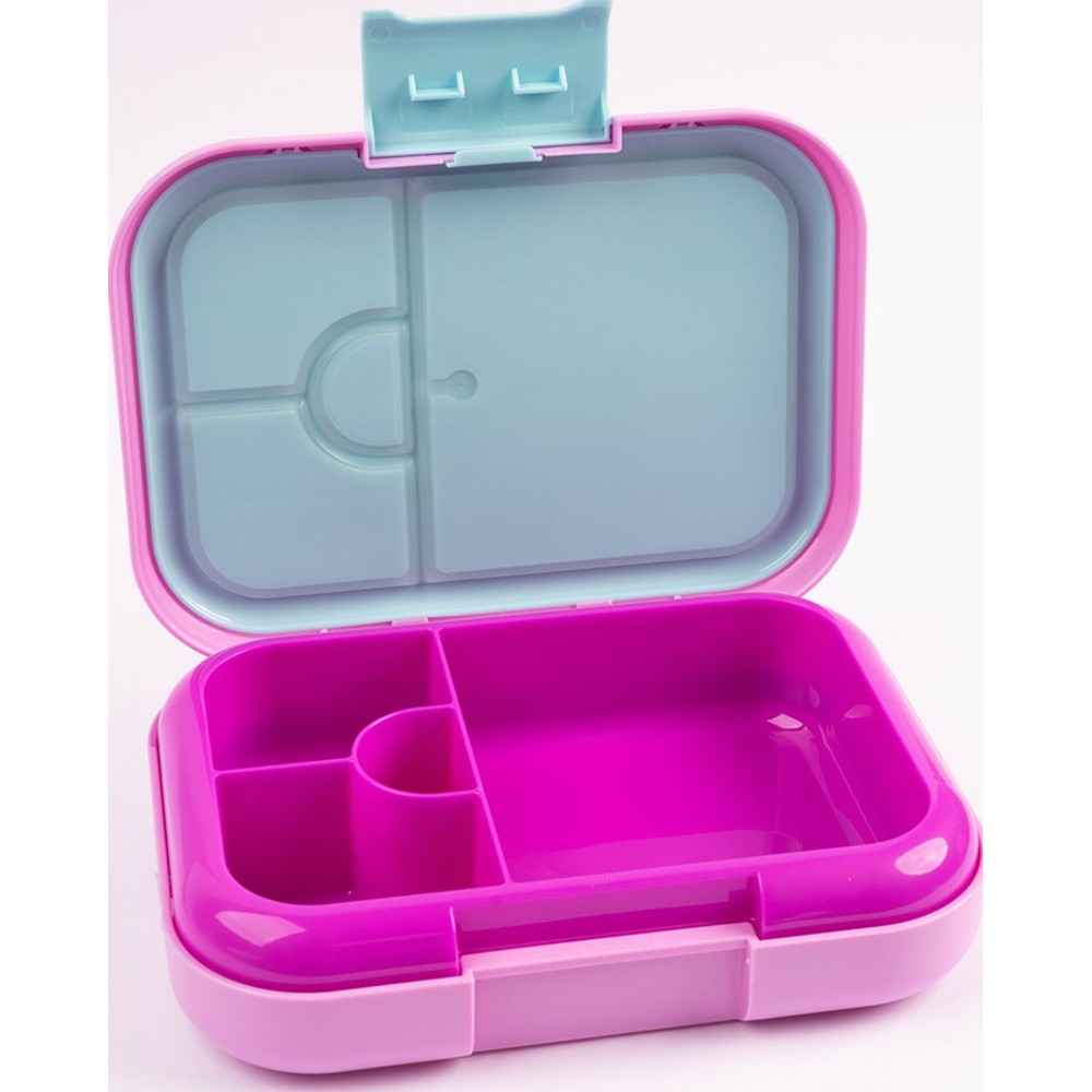 Cocobee - 4-Compartment Kitten Bento Lunch Box With Silicone Seal And Removable Tray - Pink - 765 ml