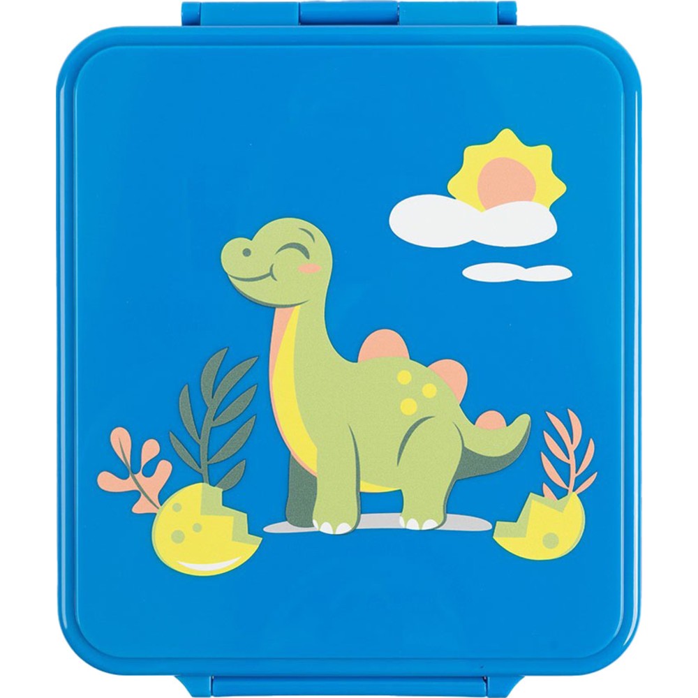 Cocobee - 4-Compartment Dino Tritan Bento Lunch Box With Food Jar - Blue - 1.87 L