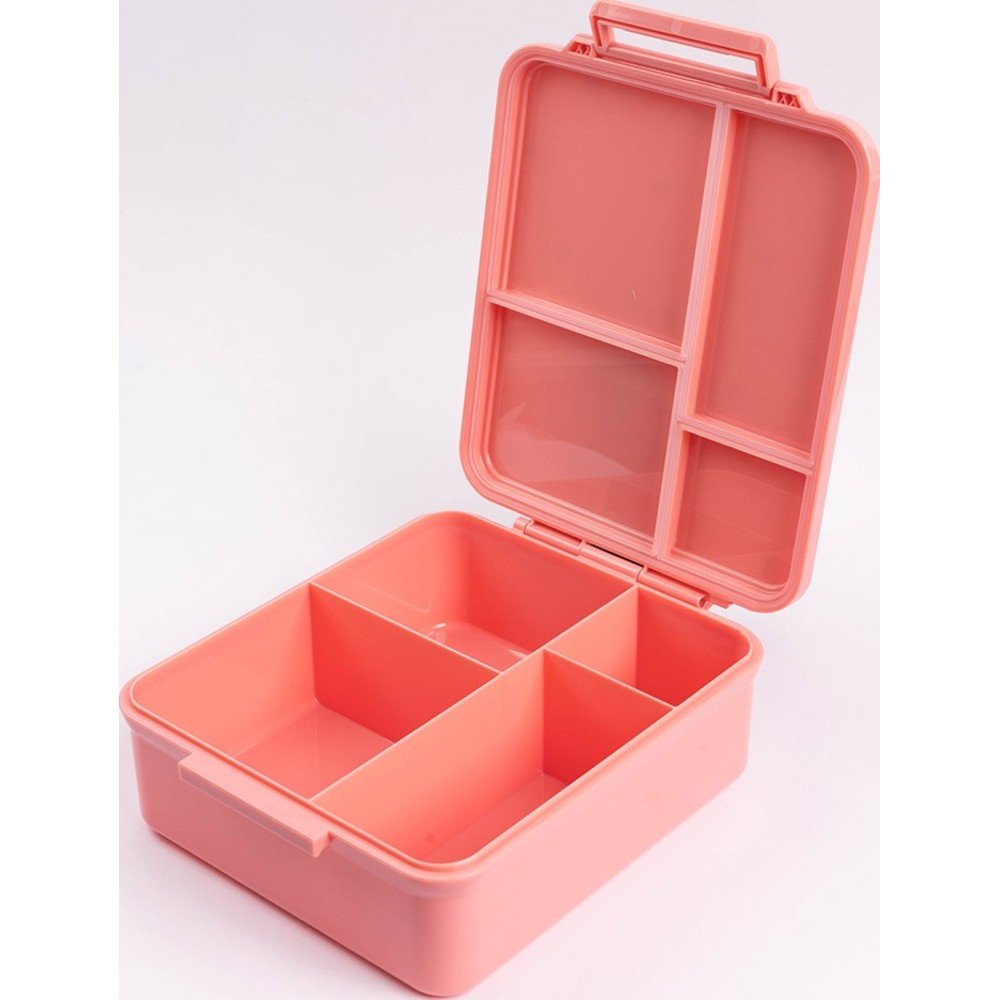 Cocobee - 4-Compartment Cherry Tritan Bento Lunch Box With Food Jar - Pink - 1.87 L